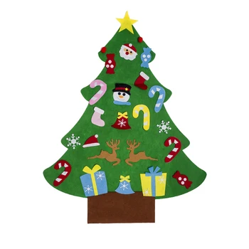 Рождественская елка из фетра своими руками с украшениями Детские Рождественские подарки на Новый год 2022 г. Дверное настенное рождественское украшение