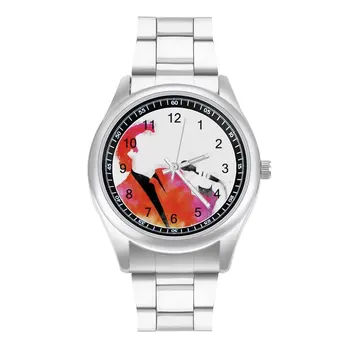 Кварцевые часы Johnny Hallyday, спортивные эксклюзивные наручные часы, женские наручные часы с широким ремешком из нержавеющей стали