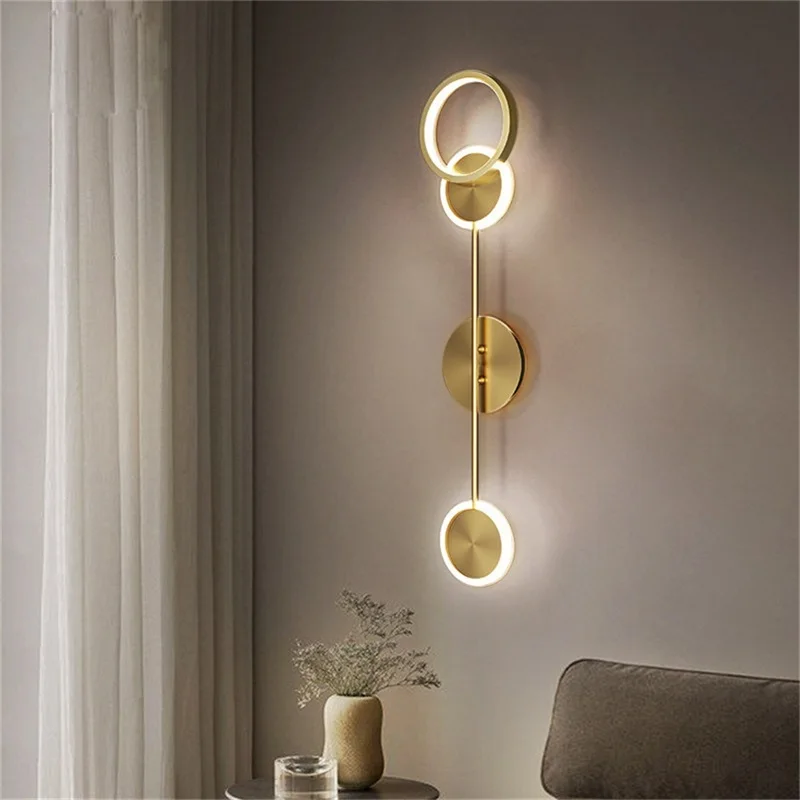 Бра TEMOU Nordic Креативный дизайн, золотые современные светильники, Латунное светодиодное бра для внутреннего освещения 1