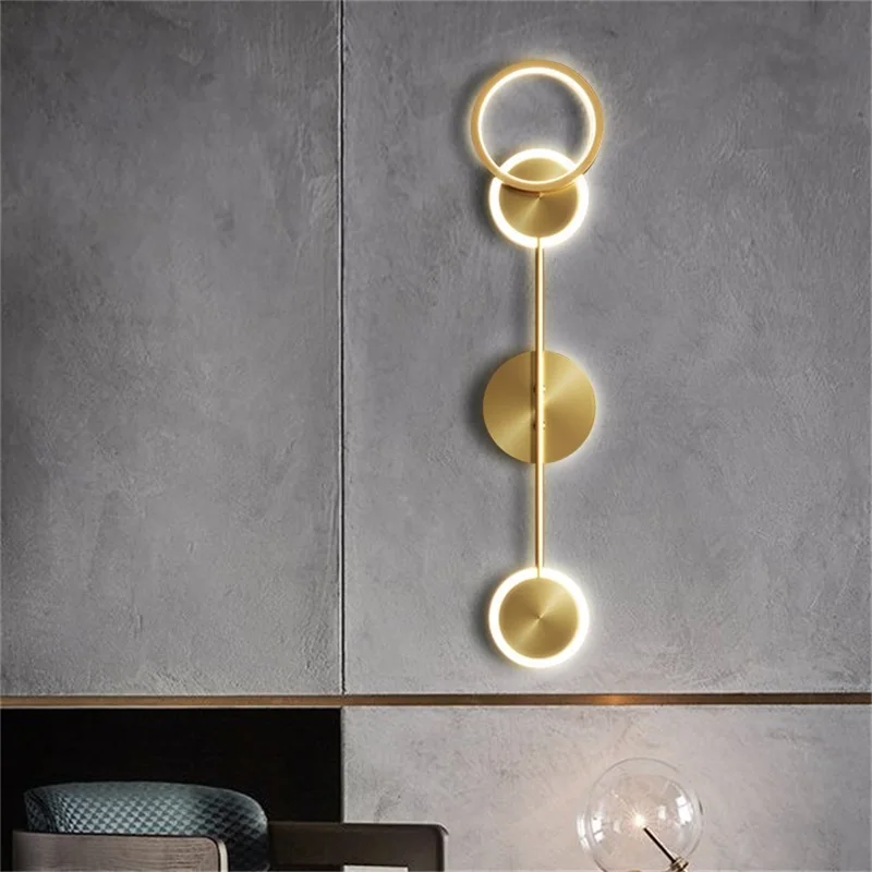 Бра TEMOU Nordic Креативный дизайн, золотые современные светильники, Латунное светодиодное бра для внутреннего освещения 2