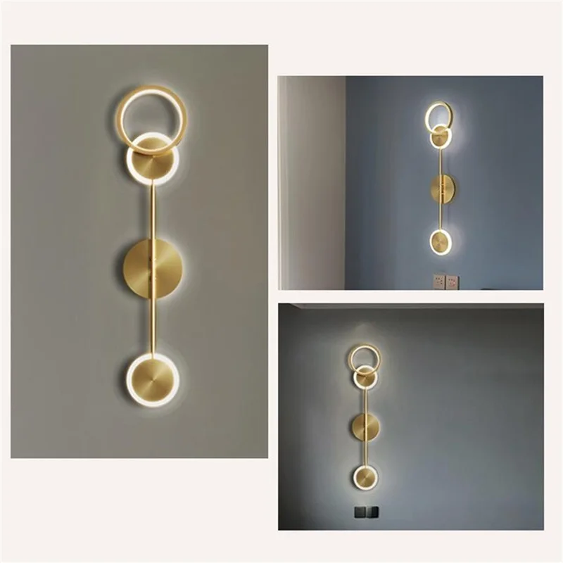 Бра TEMOU Nordic Креативный дизайн, золотые современные светильники, Латунное светодиодное бра для внутреннего освещения 3