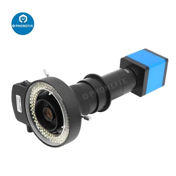 Камера Машинного Зрения 13MP HDMI VGA 180X C Креплением Зум-Объектив 144 Светодиодный Промышленный Цифровой Микроскоп для Пайки Печатных Плат Телефона