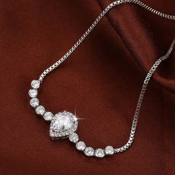 Женская мода в форме капли воды, циркон AAA, Регулируемый позолоченный браслет, Нишевый браслет, Простые студенческие украшения