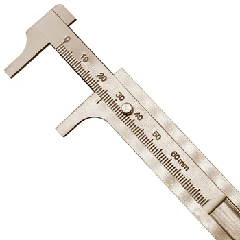 Скользящий Мини-штангенциркуль 0-80 мм Латунная линейка для измерения ювелирных изделий из бисера