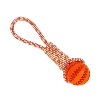 Собачий мяч с веревкой Жесткая игрушка для перетягивания каната Дозатор лакомств Собачья веревочная игрушка
