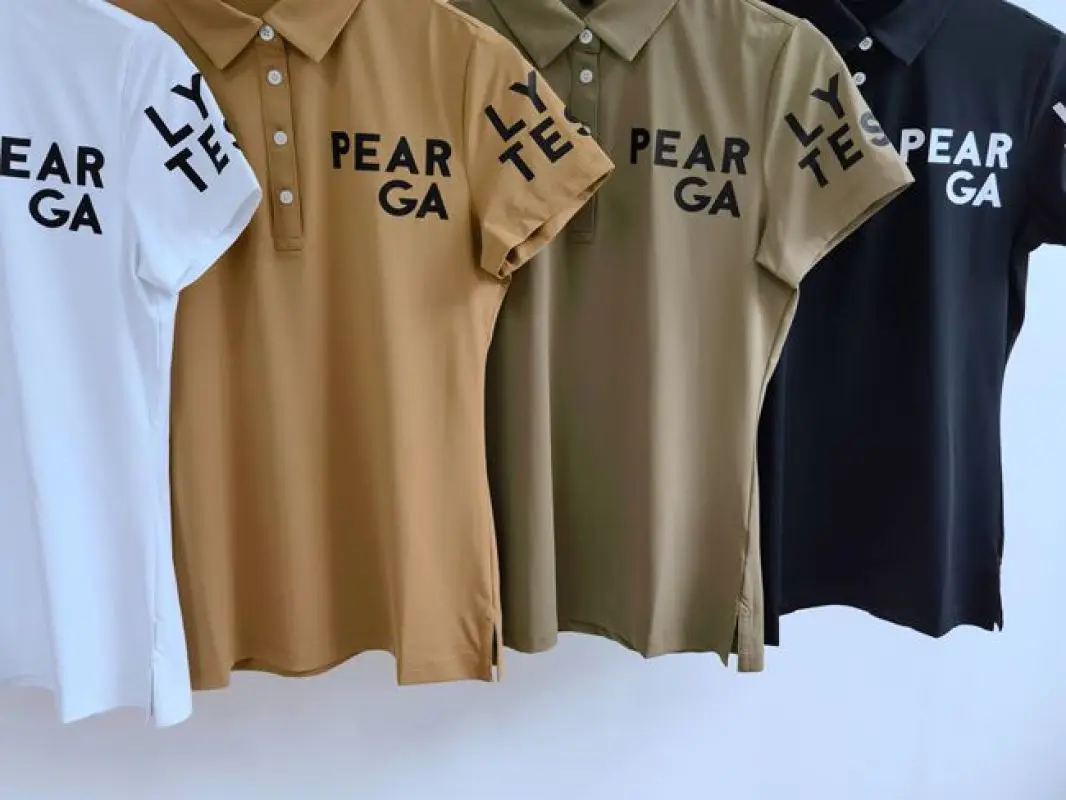 Женская футболка PG Golf с коротким рукавом, ощущение прохлады и комфорта, Быстросохнущая спортивная футболка-поло с надписью 