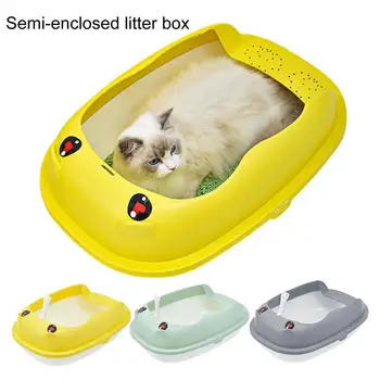 Туалетный лоток, 1 комплект, ящик для кошачьего туалета, Полузакрытый, Большой Объем, наполнитель для домашних кошек с лопаткой для мусора, принадлежности для домашних животных