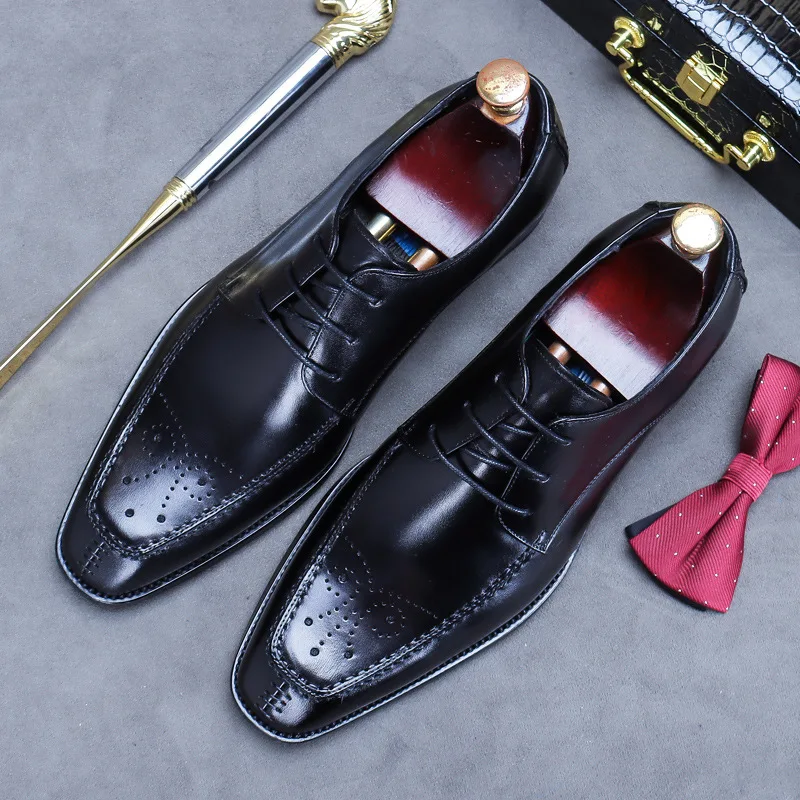 Офисная обувь Brock, мужские модельные туфли-оксфорды винтажного дизайна, официальная деловая обувь ручной работы из натуральной кожи для мужчин 3