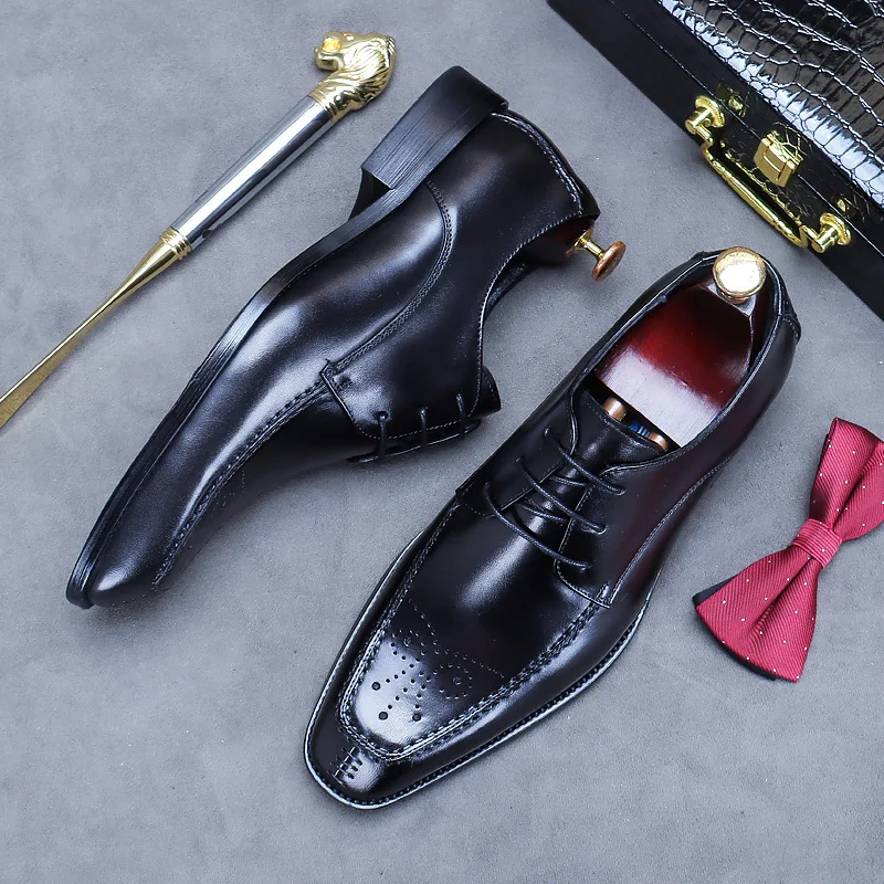 Офисная обувь Brock, мужские модельные туфли-оксфорды винтажного дизайна, официальная деловая обувь ручной работы из натуральной кожи для мужчин 5