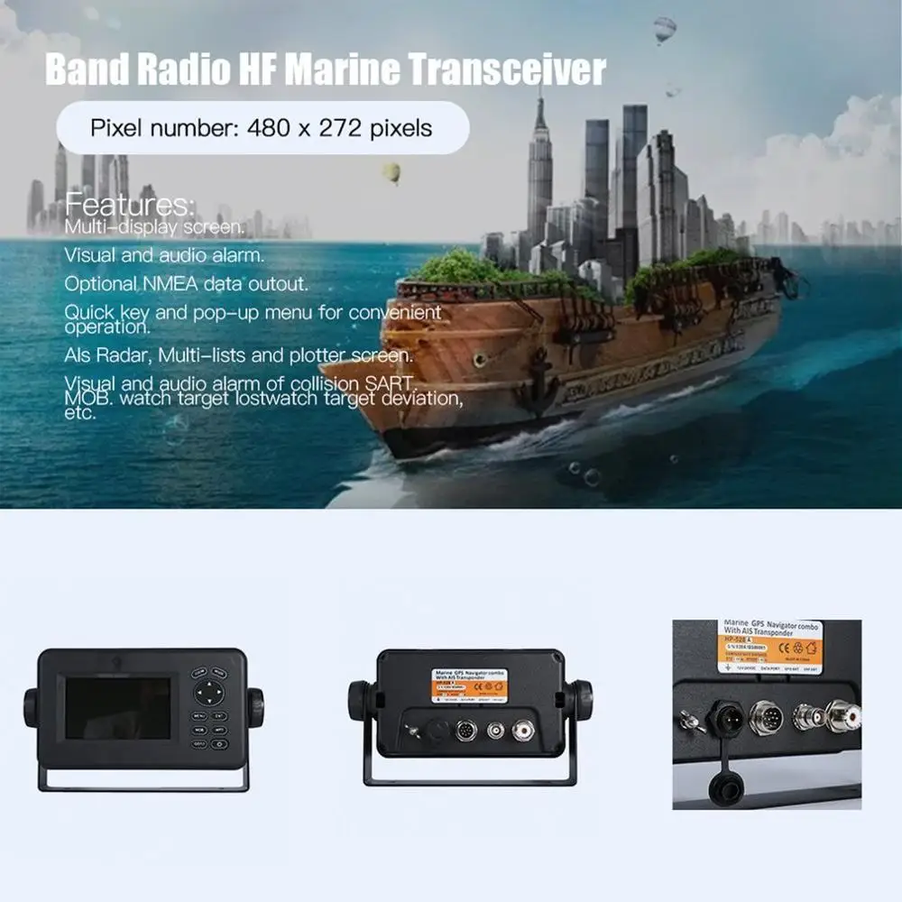 Новый 4,3-дюймовый ЖК-дисплей Matsutec HP-528 Marine GPS SBAS Navigator Locator С функцией отображения Ais Ship Boat Морская Электроника 0