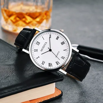 Модные кварцевые часы Three Eyes Watch, лучший бренд, роскошные мужские часы, Кожаный ремень, мужской черный Белый стеклянный ремень, мужской