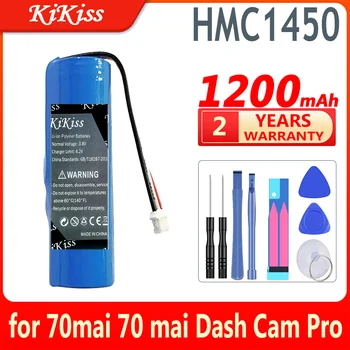 KiKiss 1200 мАч Литий-ионный Аккумулятор для 70mai 70 mai Smart Dash Cam Pro, Midrive D02 HMC1450 Сменный Аккумулятор с 3-проводным разъемом 14*50 мм
