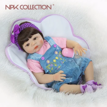NPK Реалистичный Силикон Reborn Baby Menina Alive 57 СМ Куклы Для Новорожденных, Полностью Виниловые Силиконовые Игрушки Для Девочек, Настоящие Товарищи По Играм Для Детей