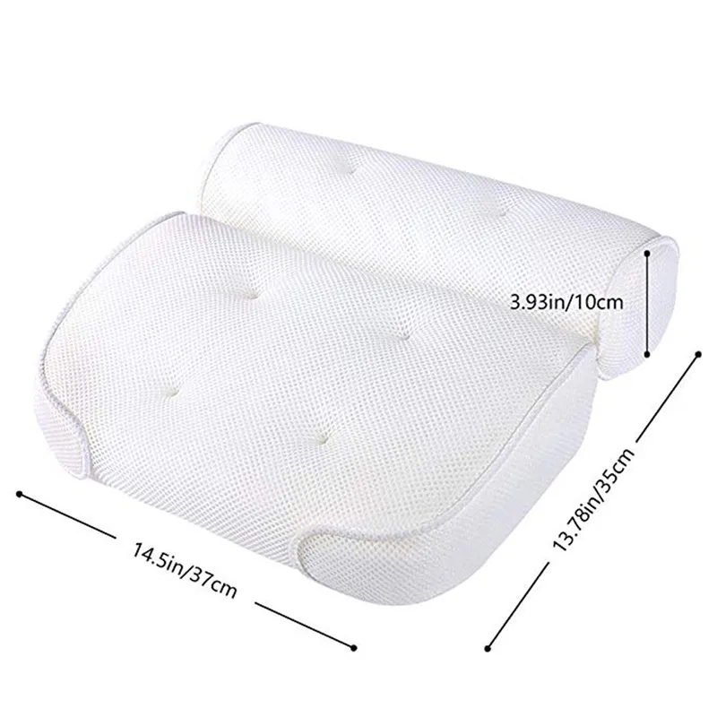 Подушка для подголовника для ванны, 3D сетчатая спа-подушка для шеи и спины, принадлежности для ванной комнаты, нескользящая спа-подушка для ванны с присосками 1