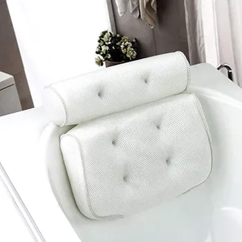 Подушка для подголовника для ванны, 3D сетчатая спа-подушка для шеи и спины, принадлежности для ванной комнаты, нескользящая спа-подушка для ванны с присосками