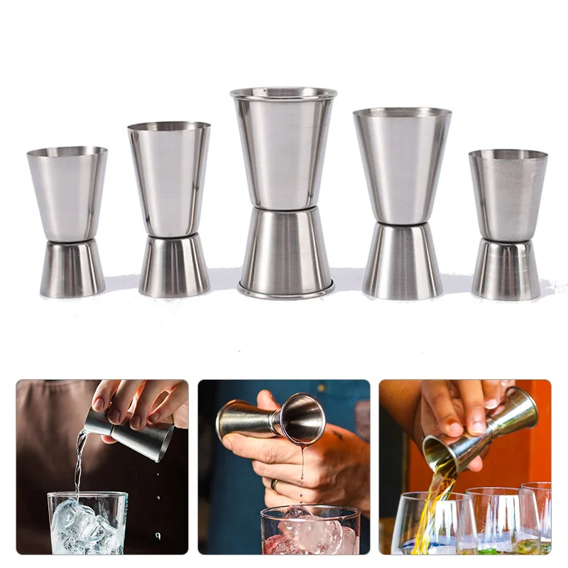 Насадка для коктейлей 15/30 мл, 20/40 мл, 25/50 мл, 30/60 мл, мерный стаканчик для коктейлей с двойным спиртом из нержавеющей стали, кухонные барные инструменты 0