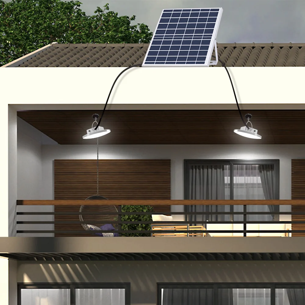 Солнечный потолочный светильник SZYOUMY 40 Вт 45 Вт 80 Вт 90 Вт с одной двойной головкой Солнечные подвесные светильники для сада Балкона улицы внутреннего и наружного использования 5