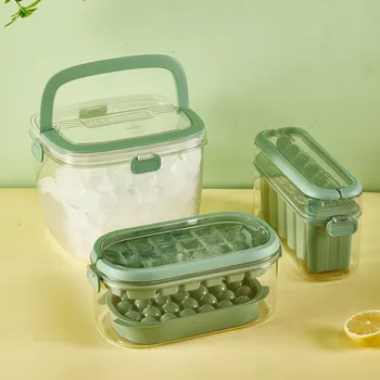 Портативные формы для кубиков льда 2 в 1 и коробка для хранения с ручкой, креативная Льдогенератор с шариками льда на 54 слота, Инструменты для летней кухни