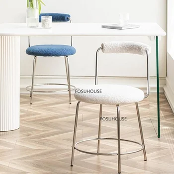 Обеденный стул из кованого железа в скандинавском стиле для кухонной мебели, обеденные стулья со спинкой, Креативный досуг, индивидуальность, стулья для макияжа в спальне.