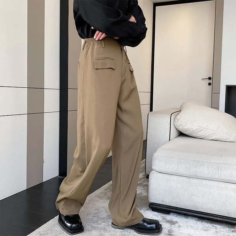 Костюм со свободными брюками 2023 года выпуска, Новая прямая повседневная Мужская мода, Корейская уличная одежда, Винтажные брюки, сетчатые брюки знаменитостей для мужчин 2