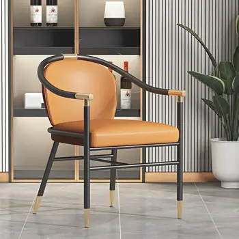 Обеденные стулья с кожаными подлокотниками, современные итальянские минималистичные Обеденные стулья, Удобная Дизайнерская Офисная Мебель Cadeira для дома GXR45XP