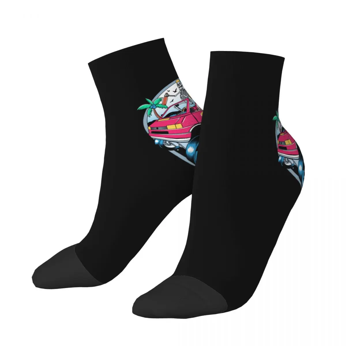 Летние носки для серфинга с черепом серфингиста, мужские и женские носки для экипажа, унисекс, носки с 3D-принтом Kawaii 1