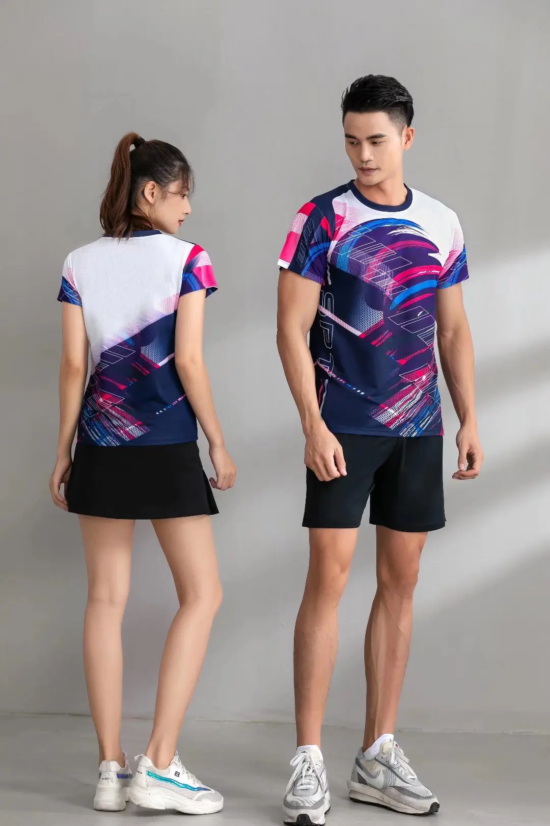 Спортивный бренд, быстросохнущая дышащая рубашка для бадминтона, Женская Мужская футболка для настольного тенниса, волейбольной команды, для бега, Тренировочные футболки 2