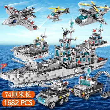Военная серия WW2 Военный корабль Танк Самолет Игрушки Модель Линкора Боевые Действия Война Совместима со строительными блоками Lego для подарка ребенку