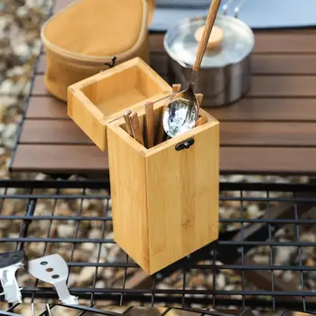 Открытый Ящик для хранения столовых приборов, органайзер, походные инструменты из натурального бамбука для хранения палочек для еды, ложек, вилок, походных кухонных принадлежностей