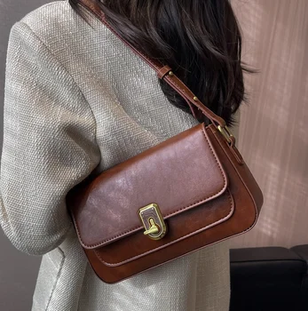 Винтажная квадратная женская роскошная сумка через плечо 2023, модные дизайнерские сумки, высококачественная женская сумка-мессенджер из искусственной кожи