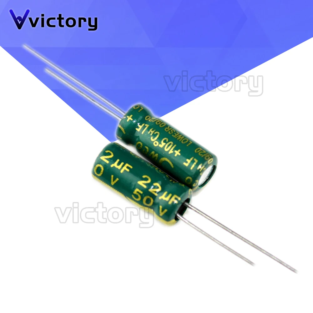 50шт алюминиевый электролитический конденсатор 22 мкФ 50 В 5*11 Электролитический конденсатор 0