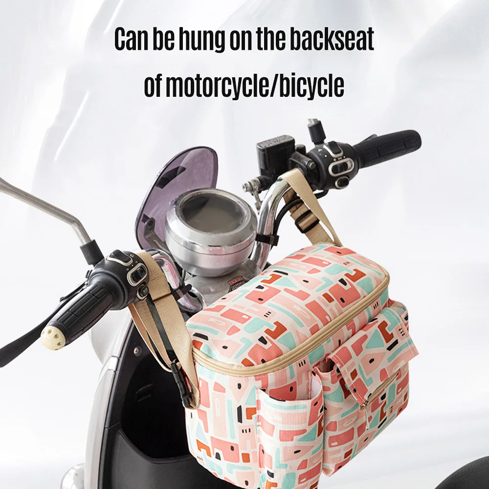 2022 Сумка для детских принадлежностей, сумка для подгузников, сумка для детской коляски, сумка для хранения мотоциклов и велосипедов большой емкости с двойными ремнями для путешествий 2