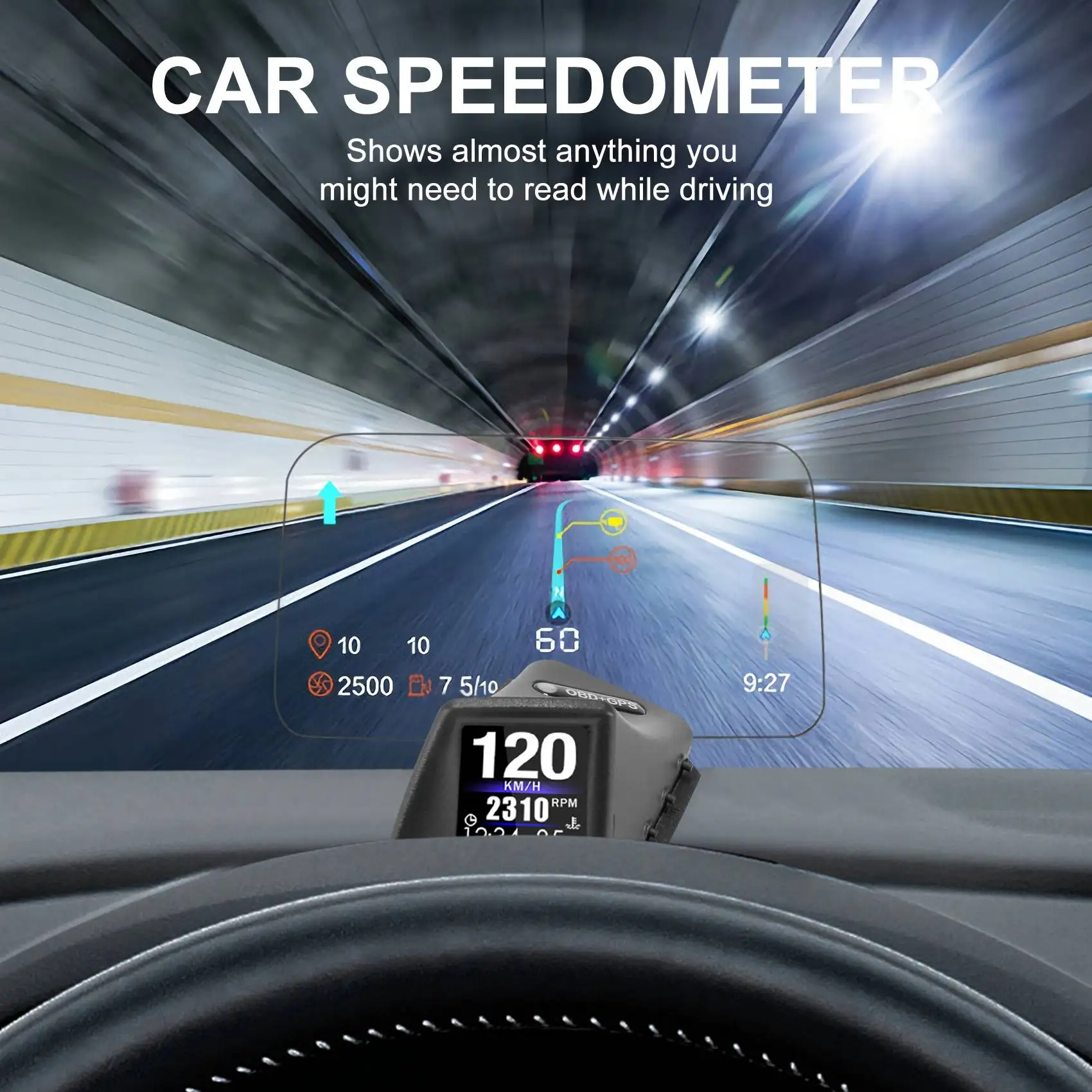Автомобильный HUD-дисплей OBD2 + GPS Спидометр с тестом ускорения, сигнализация о превышении скорости для всего автомобиля, AP-1 5