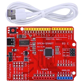Плата разработки OPEN-SMART Type-C 5V / 3.3V ATMEGA328PB/ ATMEGA328P DIY с USB-кабелем Type C, Совместимым с Arduino