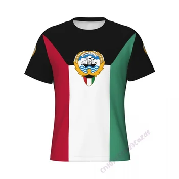 3D-футболка с флагом Кувейта Для мужчин, занимающихся бегом, Узкая короткая футболка, мужской тренажерный зал, Фитнес, бодибилдинг, Топы для тренировок, одежда