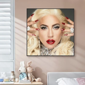 Леди Гага Обложка музыкального альбома Холст Плакат Хип-Хоп Рэпер Поп-музыка Знаменитость Настенная живопись Художественное оформление