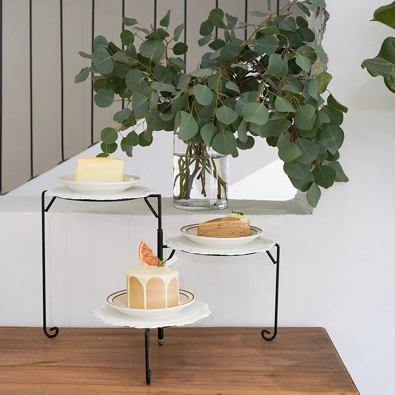 3-ярусные тарелки для кексов для подставок для свадебных тортов, украшения лестниц, металлические тарелки для десертных тортов, тарелки для домашней выпечки, посуда для дня рождения 1