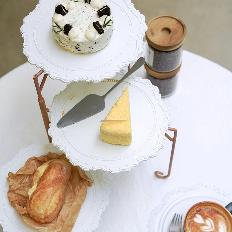 3-ярусные тарелки для кексов для подставок для свадебных тортов, украшения лестниц, металлические тарелки для десертных тортов, тарелки для домашней выпечки, посуда для дня рождения 3