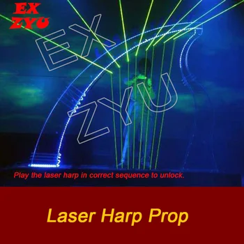 EXZYU Laser Harp Prop Room Escape в реальной жизни, играя на лазерной арфе, касайтесь лазерных лучей в правильном ритме, чтобы открыть головоломку