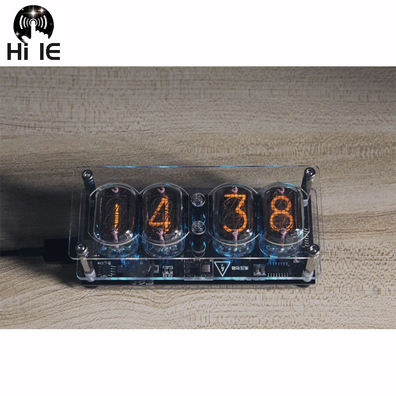 Часы с лампой накаливания IN-12 4-разрядные Встроенные часы с лампой Накаливания IN12 Семицветный RGB LED Nixie Clock IN-12B DC 5V USB C Подарок Бойфренду 0