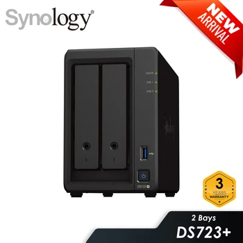 Synology DS723 + NAS 2 отсека сетевого облачного сервера хранения данных Бездисковый 2G RAM SATA3 NAS С возможностью расширения NAS