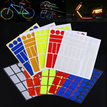 Светоотражающие наклейки для MTB велосипеда, Флуоресцентный Обод колеса мотоцикла, Предупреждение о ночной безопасности, Отражающая пленка, наклейки на Автомобильную наклейку