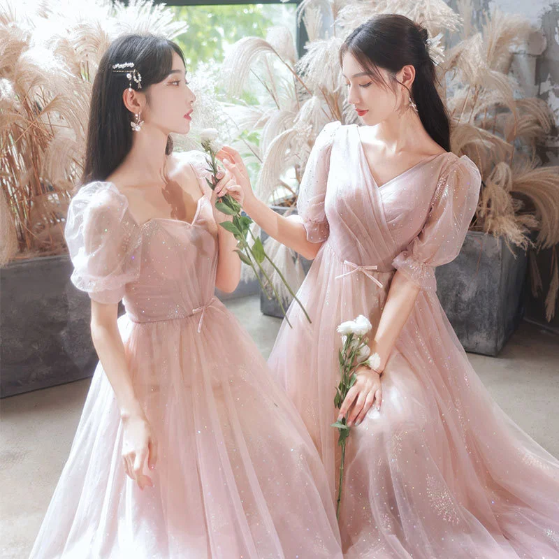 Платье подружки невесты Xianqi 2023 Новое розовое платье Свадебное платье для сестер Женское платье длинное вечернее платье Платья подружек невесты 4
