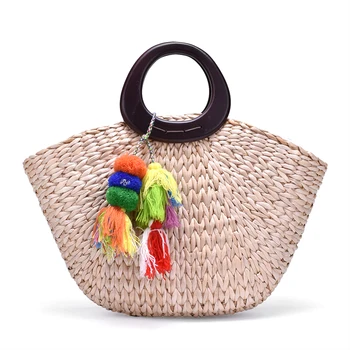 Простая соломенная сумка ручной работы в стиле ретро, летняя новая портативная сумка для рук, женская праздничная повседневная сумка