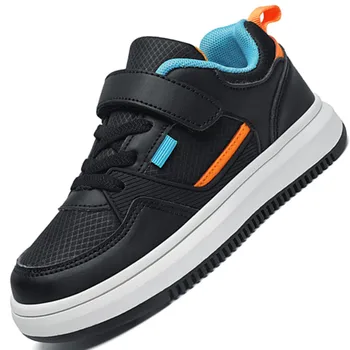 2022 Осенняя Новая Сетчатая Повседневная Кожаная Обувь для мальчиков и девочек, белые Спортивные кроссовки для малышей, Дышащие детские кроссовки для младенцев