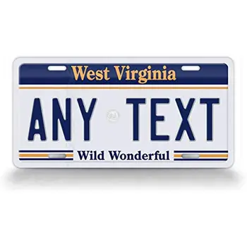 Персонализированный автограф West Virginia Wild Wonderful, Индивидуальный Номерной знак WV State Novelty, Настенное украшение, Металлический Настенный знак
