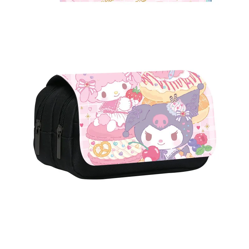 Пенал большой емкости Sanrio PU Kawaii HelloKitty Cinnamoroll Melody, сумка для школьных карандашей, чехол для ручек, канцелярские принадлежности 5