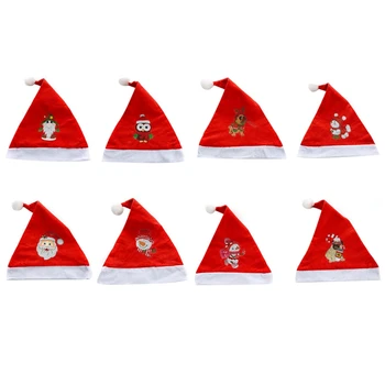 8 шт. Рождественская шляпа Санта-Клауса с алмазной росписью для взрослых и детей, сделай сам, Красные Классические Рождественские шляпы для семейной вечеринки