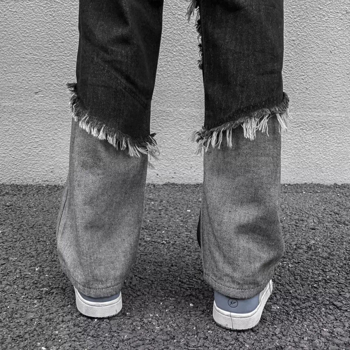 Джинсы, модные мужские брюки с кисточками, выстиранные, универсальные, нишевый дизайн, новинка 2023 года, прямые джинсовые брюки в стиле Хай-стрит. 3