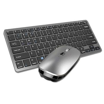 Четырехрежимная беспроводная клавиатура Bluetooth, Бесшумный комбинированный набор клавиатуры и мыши 78 клавиш для ноутбука, настольного ПК, планшета Android
